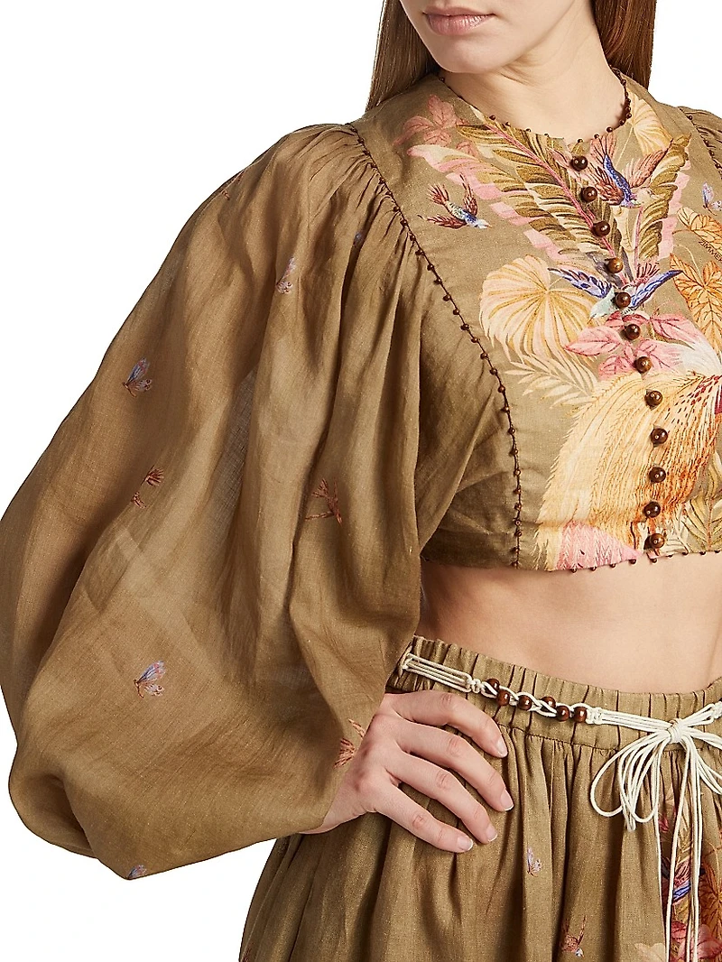 Ascension Printed Beaded Crop Top