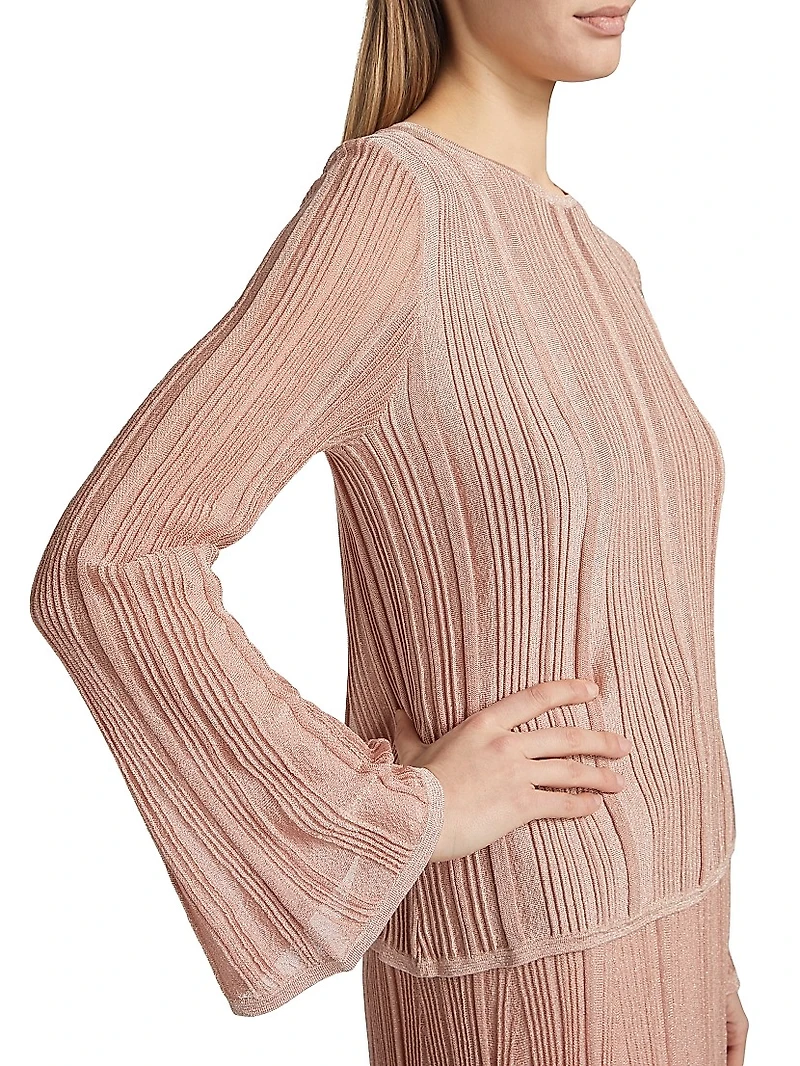 Lucky Metallic Ribbed Top