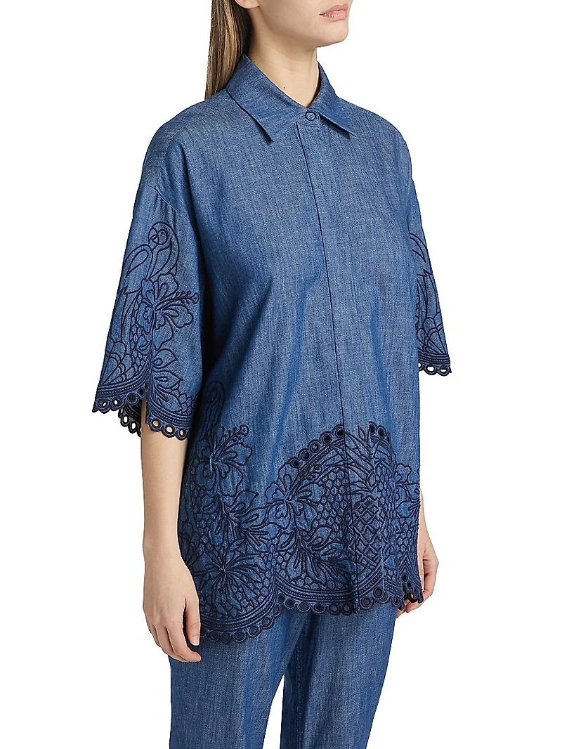 Coco Embroidered Denim Shirt