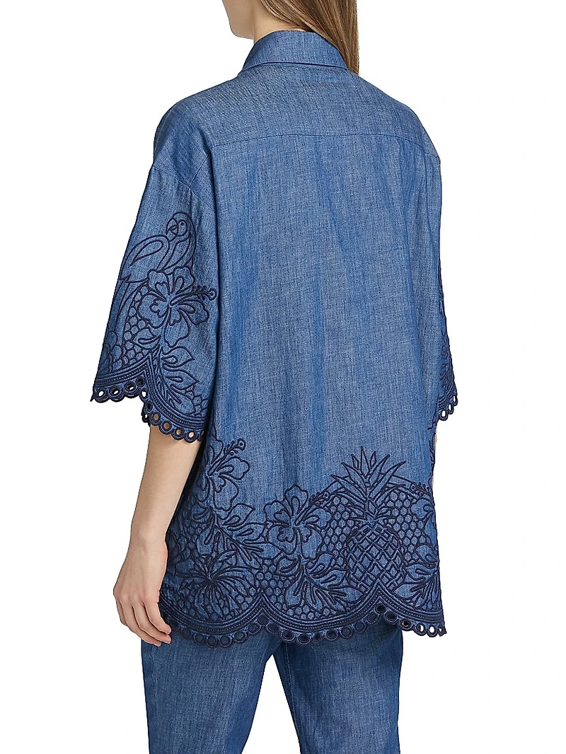 Coco Embroidered Denim Shirt