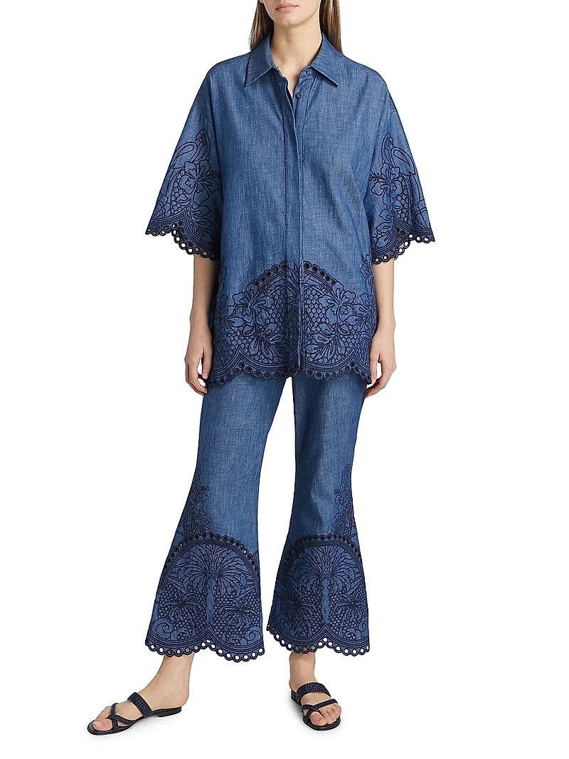 Coco Embroidered Denim Shirt