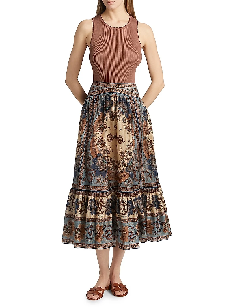 Ascension Tiered Midi-Skirt