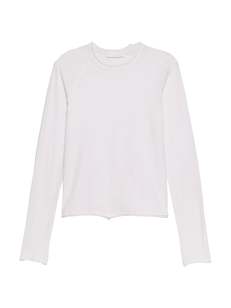 Twisted Long-Sleeve Crewneck Top
