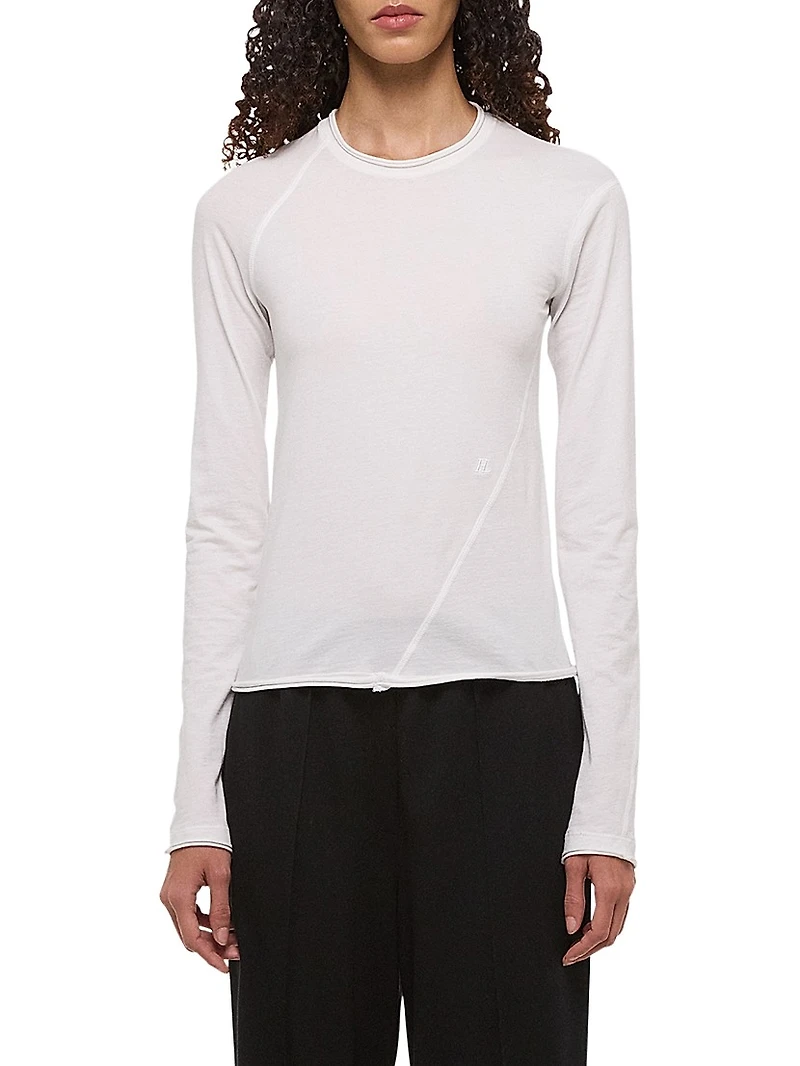 Twisted Long-Sleeve Crewneck Top