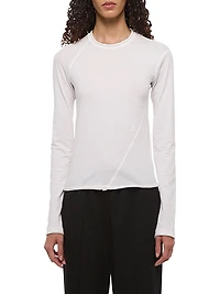 Twisted Long-Sleeve Crewneck Top