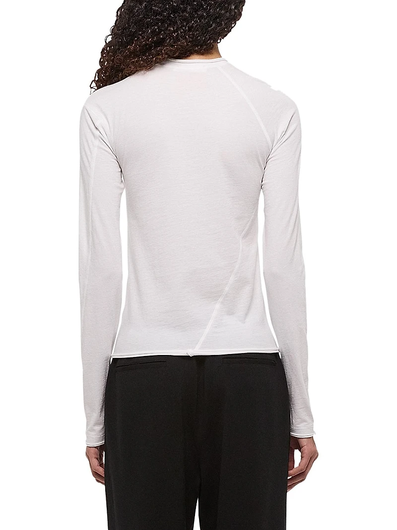 Twisted Long-Sleeve Crewneck Top