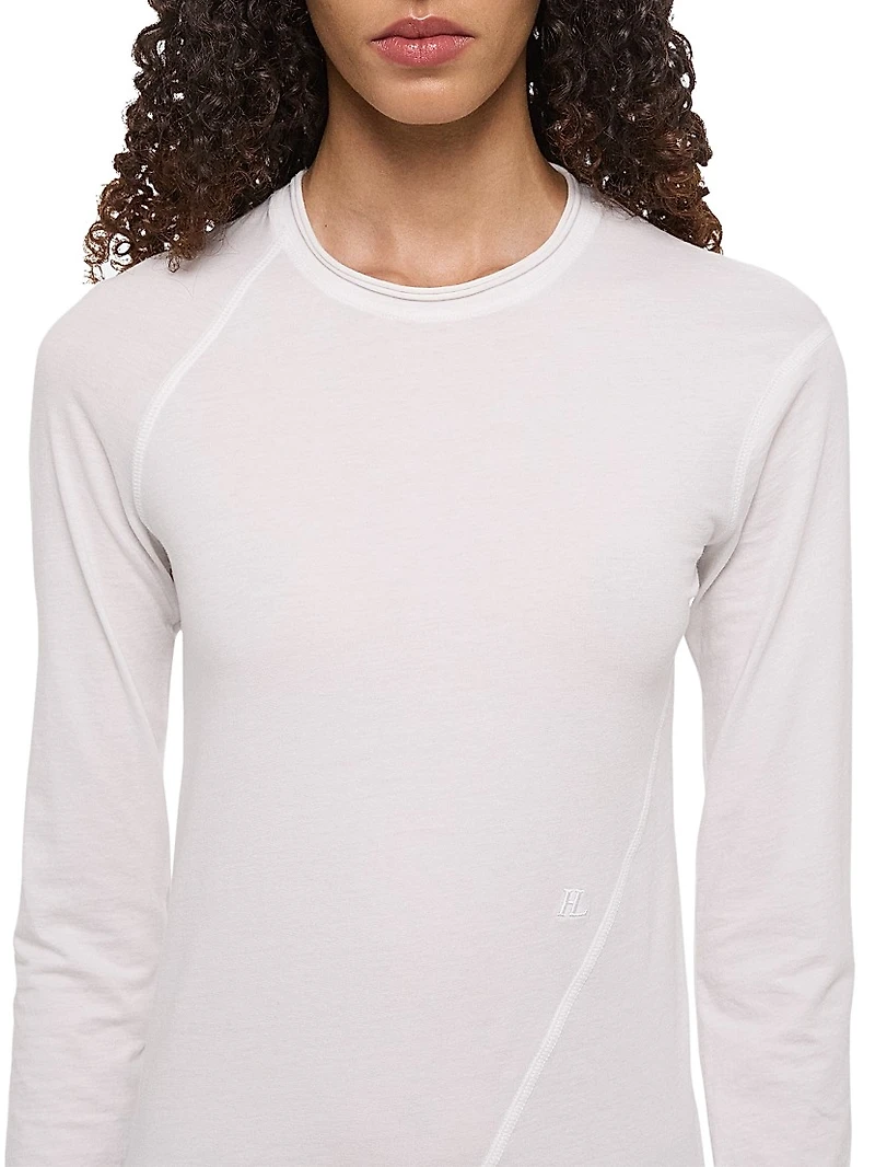 Twisted Long-Sleeve Crewneck Top