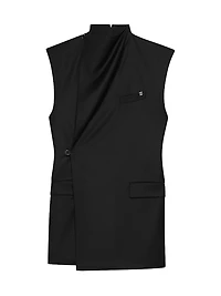 Cowl Neck Sleeveless Blazer Minidress