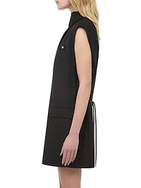 Cowl Neck Sleeveless Blazer Minidress