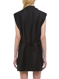 Cowl Neck Sleeveless Blazer Minidress