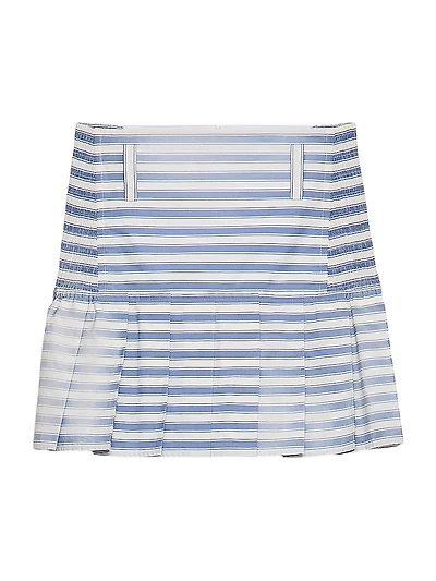 Striped Poplin Miniskirt