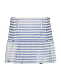 Striped Poplin Miniskirt