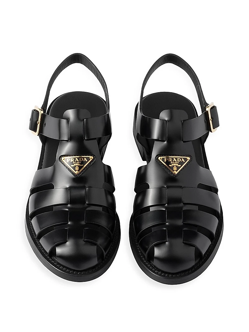 Brushed Leather Fisherman Sandals
