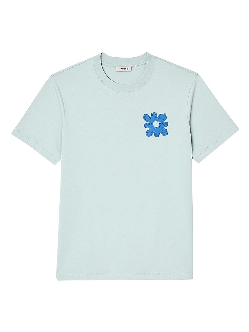 T-Shirt with Flower Detail
