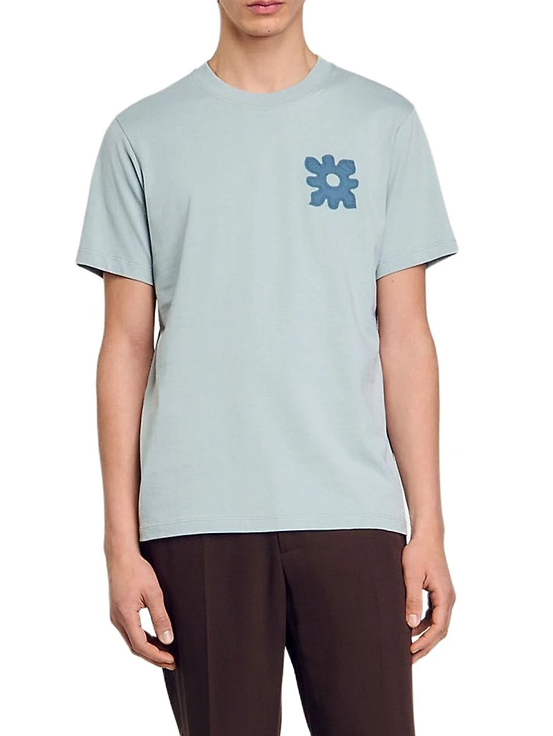 T-Shirt with Flower Detail