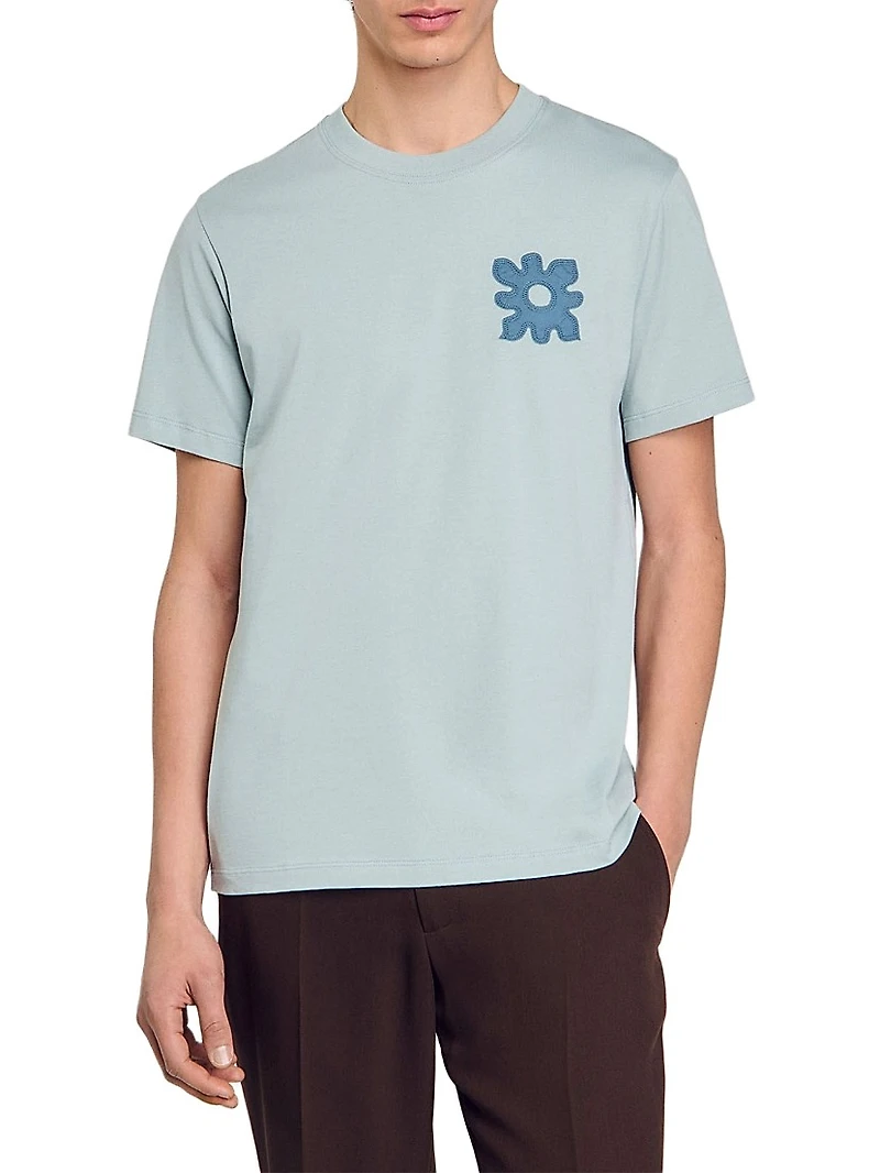 T-Shirt with Flower Detail