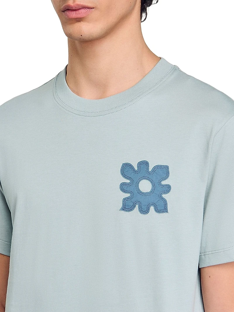 T-Shirt with Flower Detail