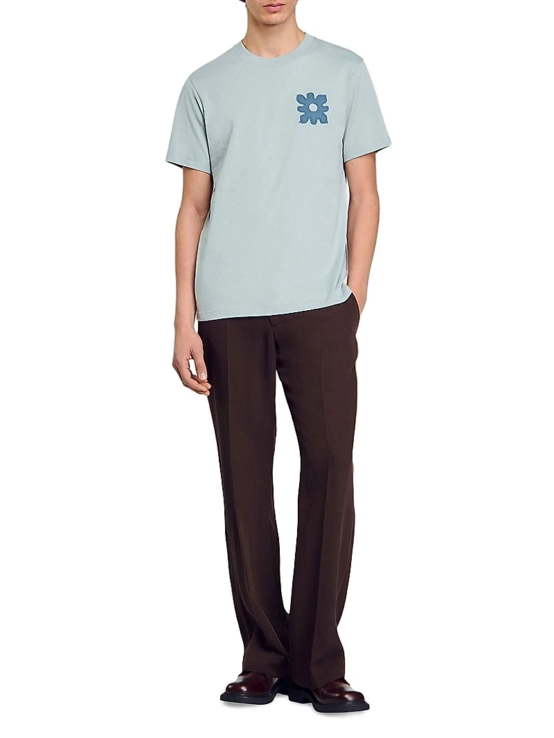 T-Shirt with Flower Detail