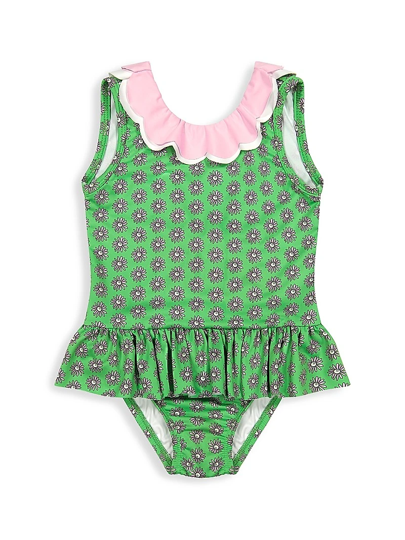Baby Girl's & Little Girl's Flower Print One-Piece Swimsuit