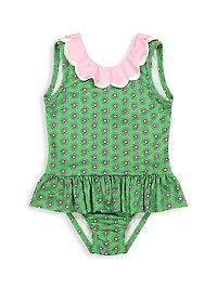 Baby Girl's & Little Girl's Flower Print One-Piece Swimsuit