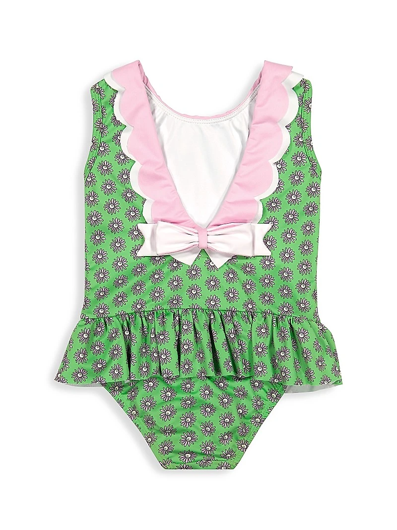 Baby Girl's & Little Girl's Flower Print One-Piece Swimsuit