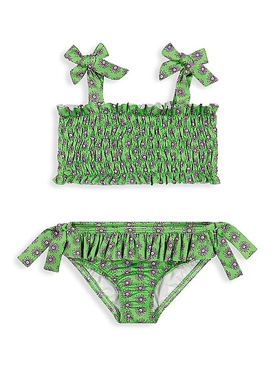 Little Girl's & Girl's Marilyn 2-Piece Smocked Swimsuit