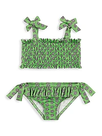 Little Girl's & Girl's Marilyn 2-Piece Smocked Swimsuit