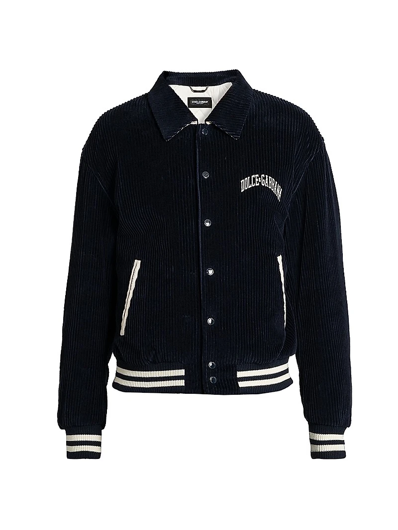 Logo Corduroy Varsity Jacket
