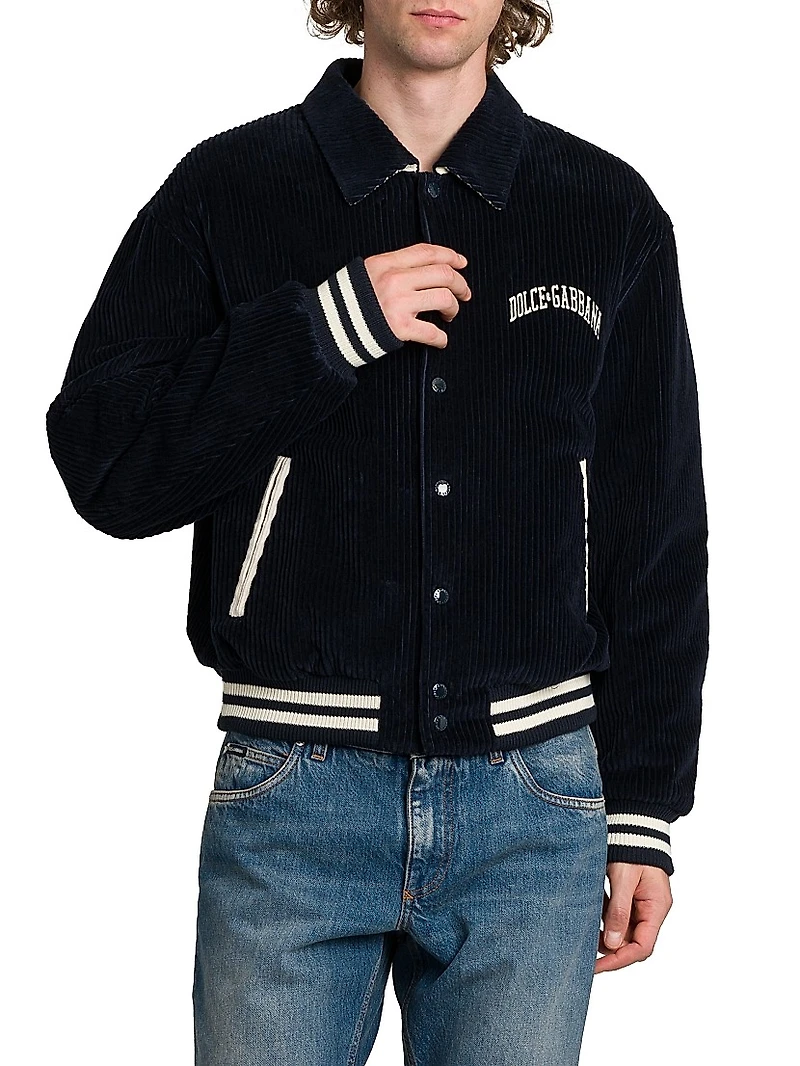 Logo Corduroy Varsity Jacket
