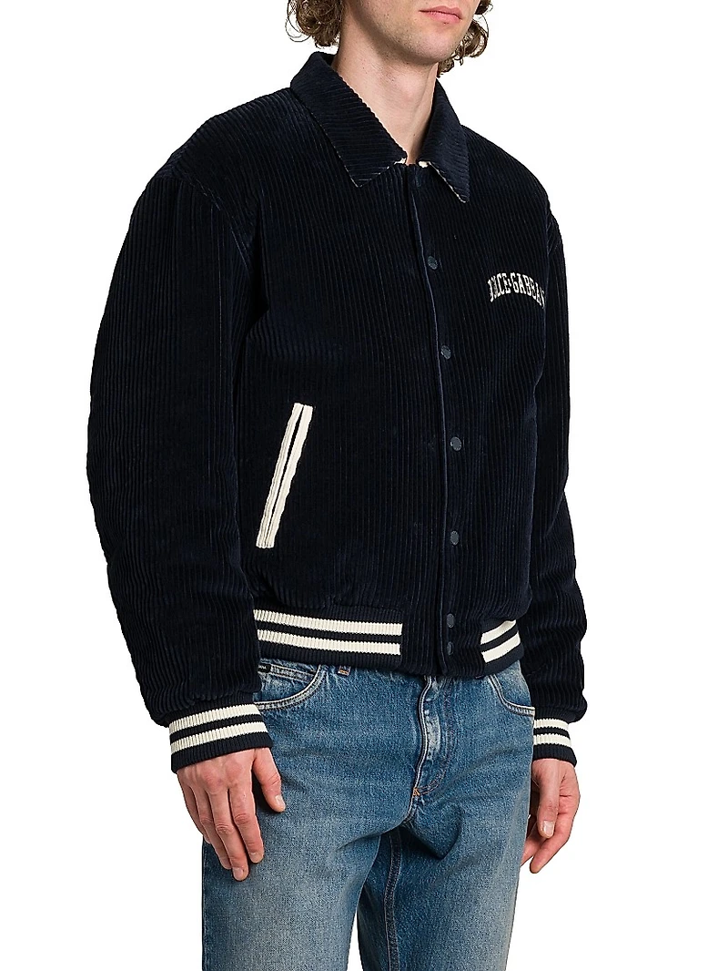 Logo Corduroy Varsity Jacket
