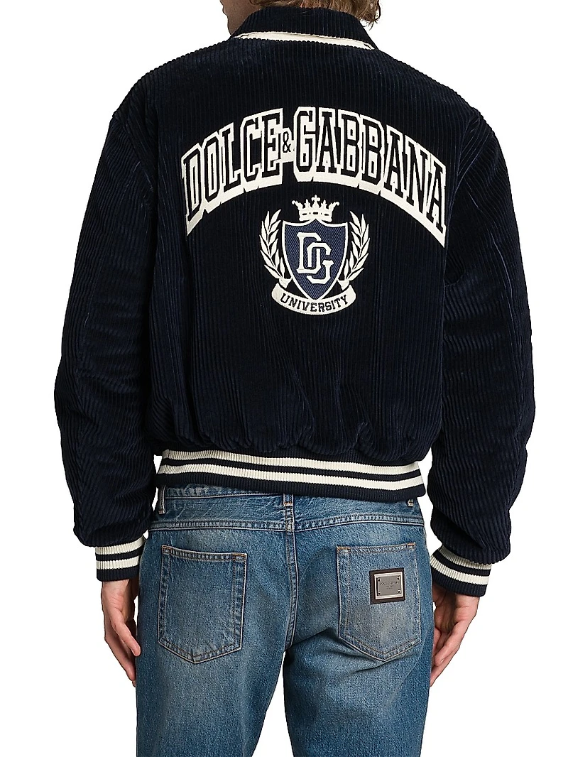 Logo Corduroy Varsity Jacket