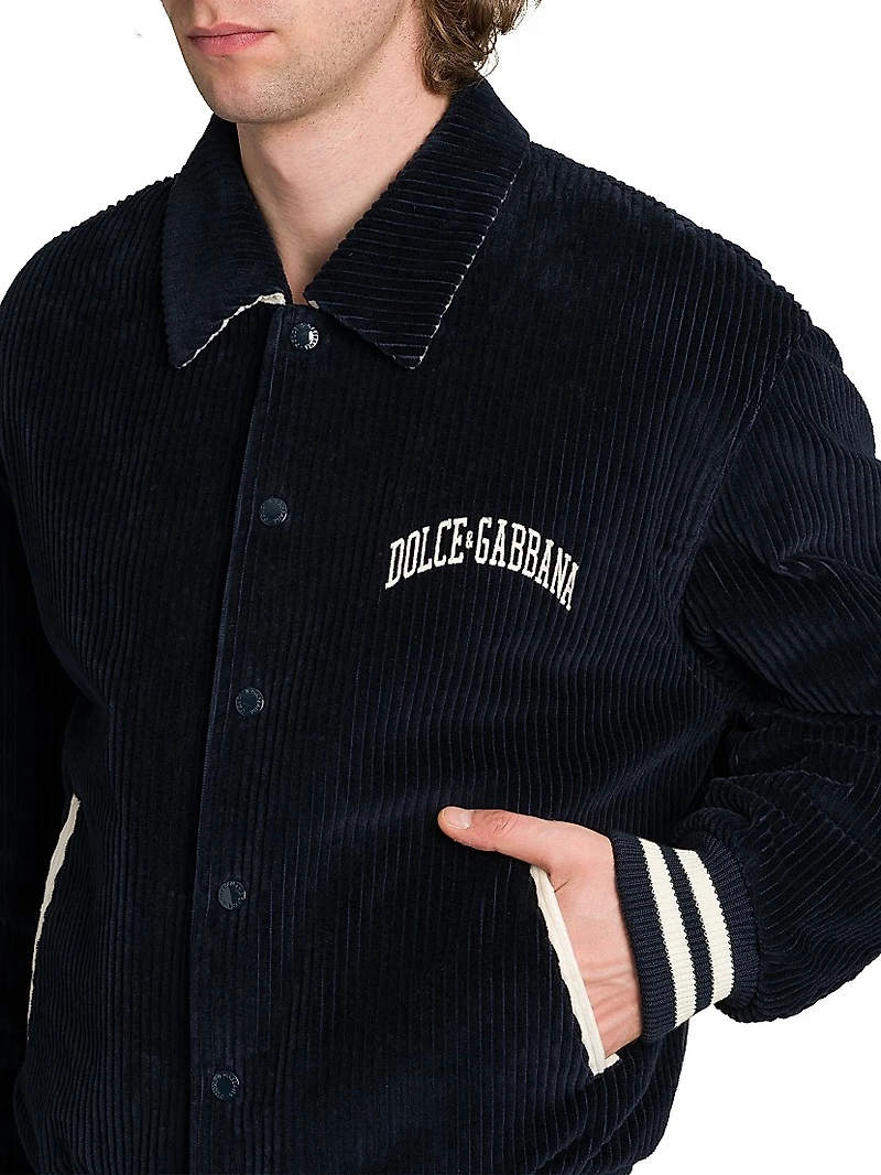 Logo Corduroy Varsity Jacket