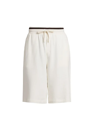 Drawstring Cotton Bermuda Shorts