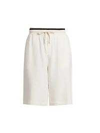 Drawstring Cotton Bermuda Shorts