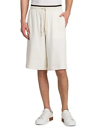 Drawstring Cotton Bermuda Shorts