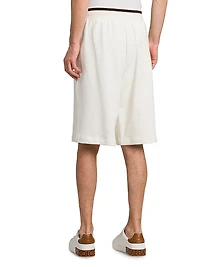 Drawstring Cotton Bermuda Shorts