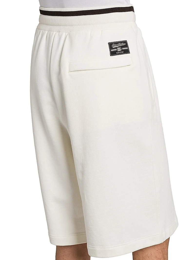 Drawstring Cotton Bermuda Shorts