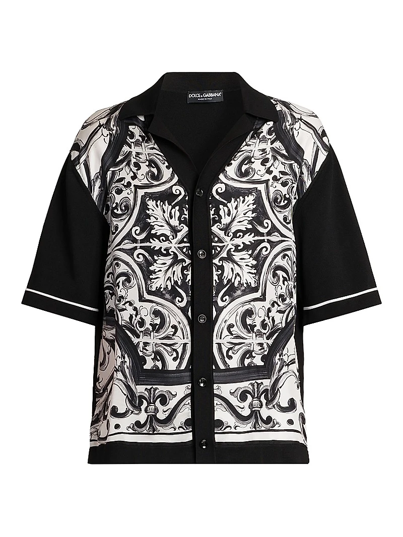 Stretch Silk-Cotton Camp Shirt