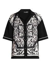 Stretch Silk-Cotton Camp Shirt