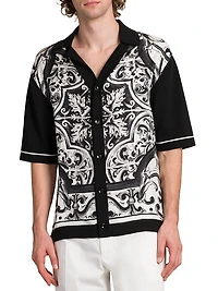 Stretch Silk-Cotton Camp Shirt