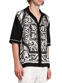 Stretch Silk-Cotton Camp Shirt