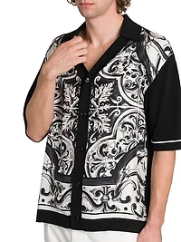 Stretch Silk-Cotton Camp Shirt