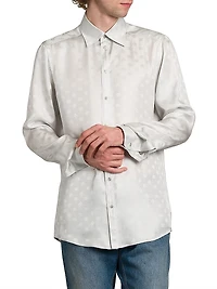 Logo Jacquard Silk Shirt