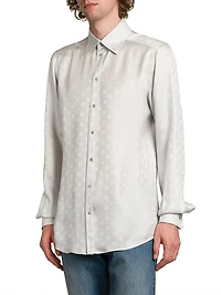 Logo Jacquard Silk Shirt