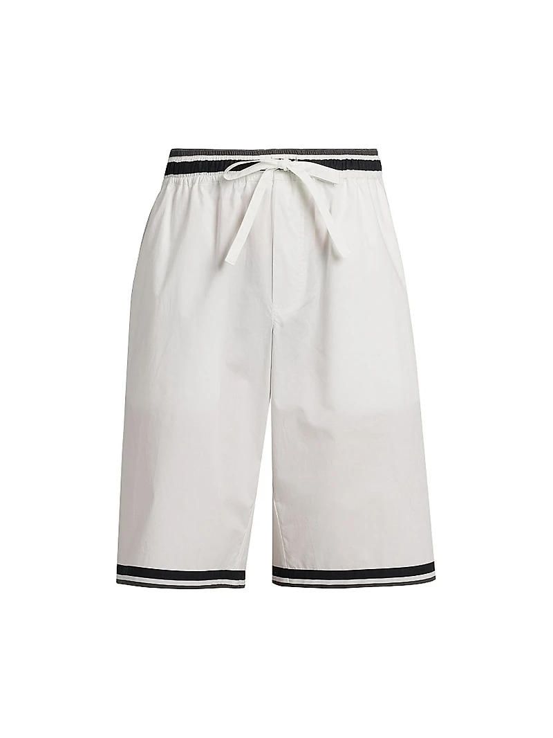 Drawstring Cotton Poplin Shorts