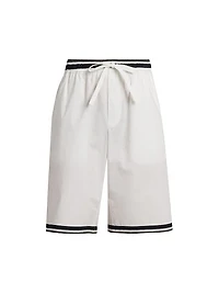 Drawstring Cotton Poplin Shorts