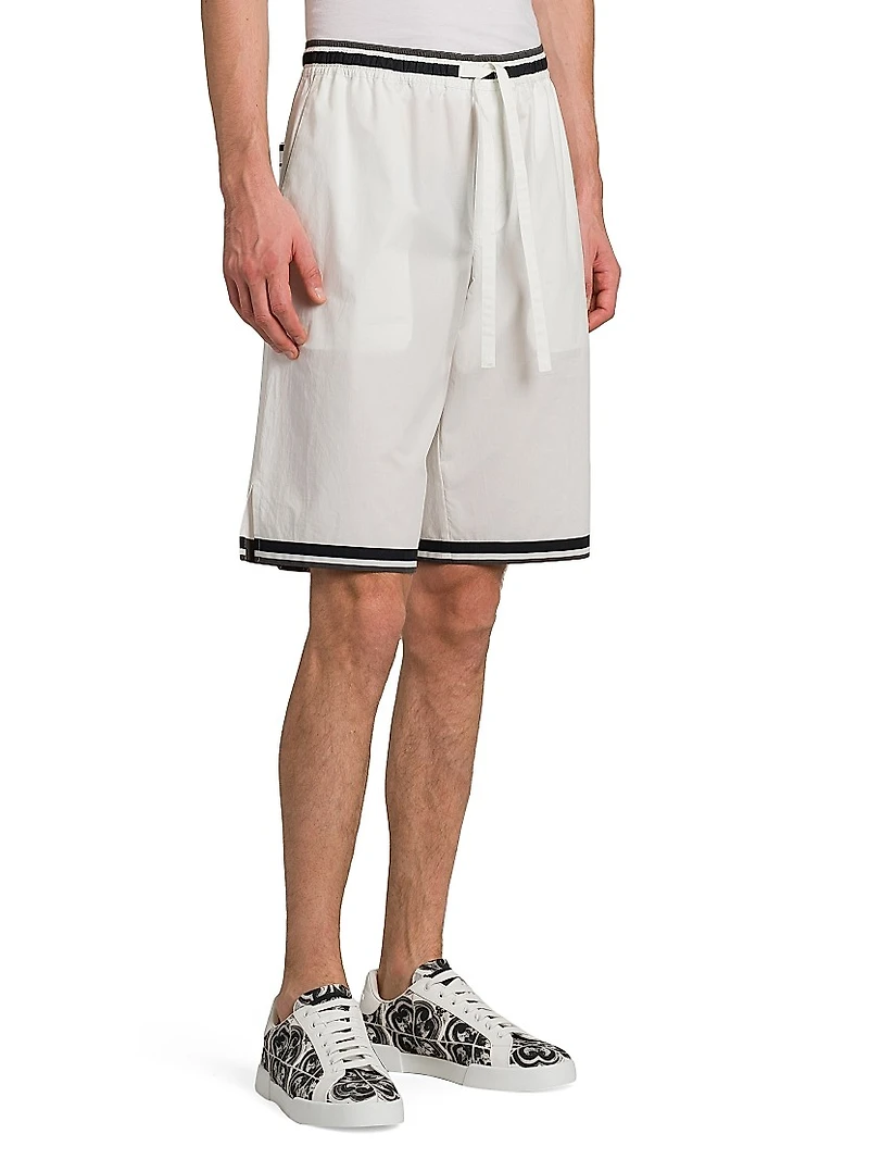 Drawstring Cotton Poplin Shorts