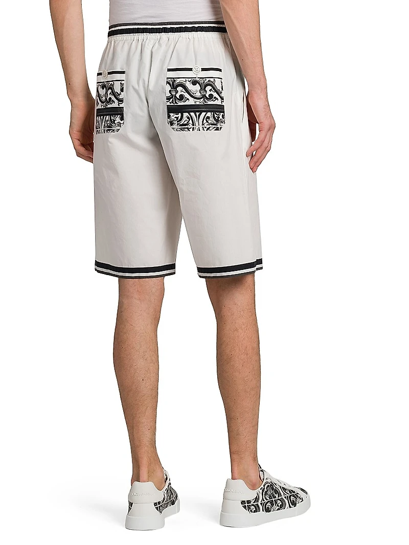 Drawstring Cotton Poplin Shorts