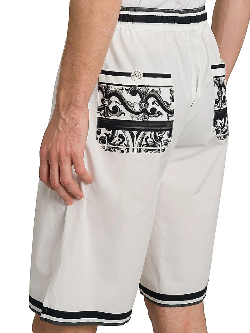 Drawstring Cotton Poplin Shorts