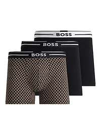 Three-Pack of Stretch-Cotton Boxer Briefs with Logo